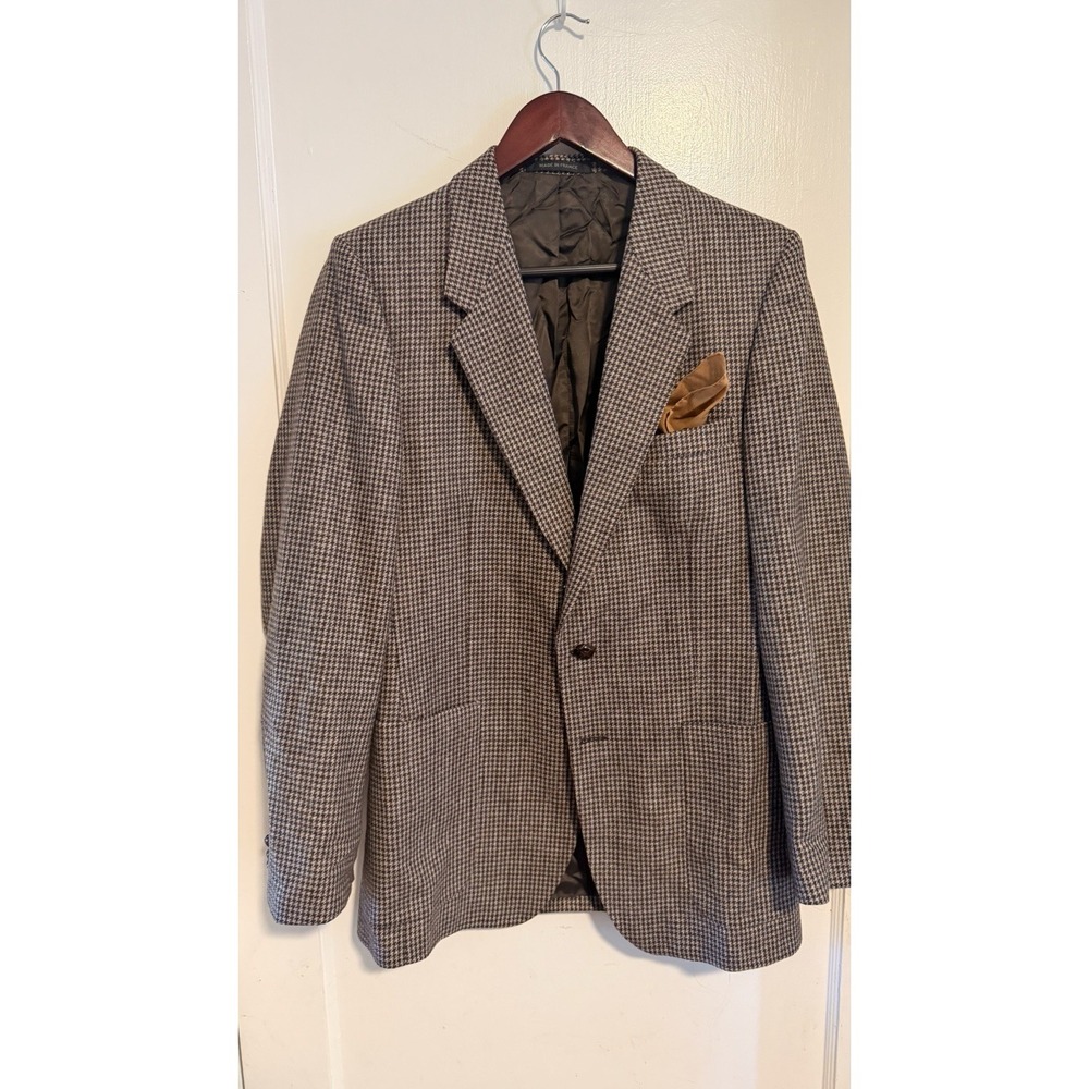 YSL Yves Saint Laurent Houndstooth Check Wool 2-Button Jacket 40R MINT CONDITION